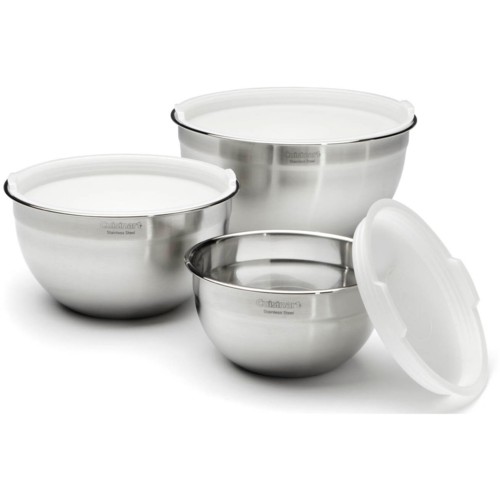 Cuisinart Stainless Steel Mixing Bowls with Lids - Set of 3