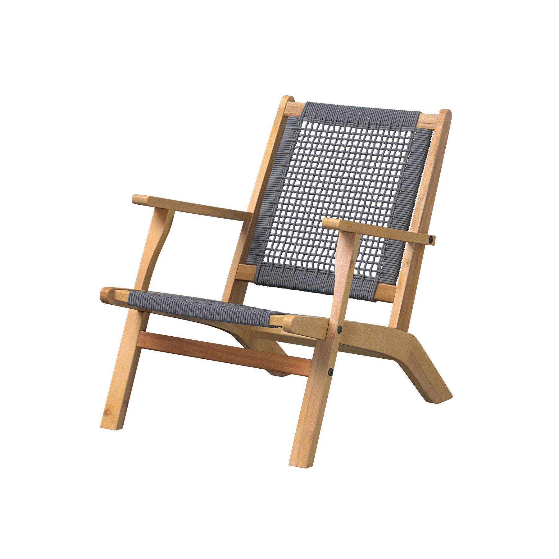 Vega Natural Stain Outdoor Chair Gray Cording