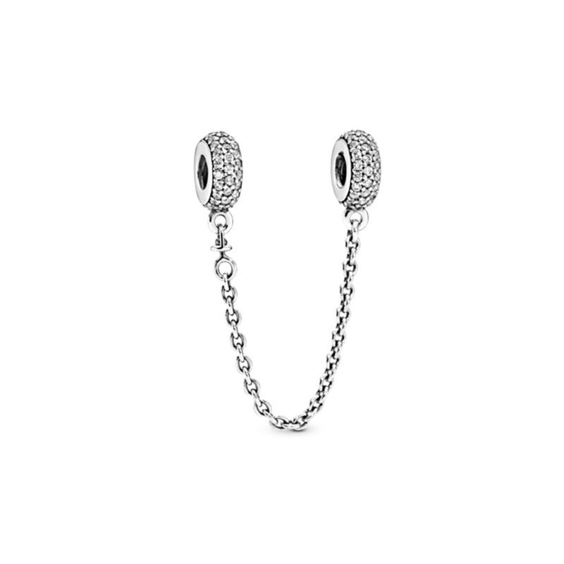 Sparkling Pavé Safety Chain Charm 50mm