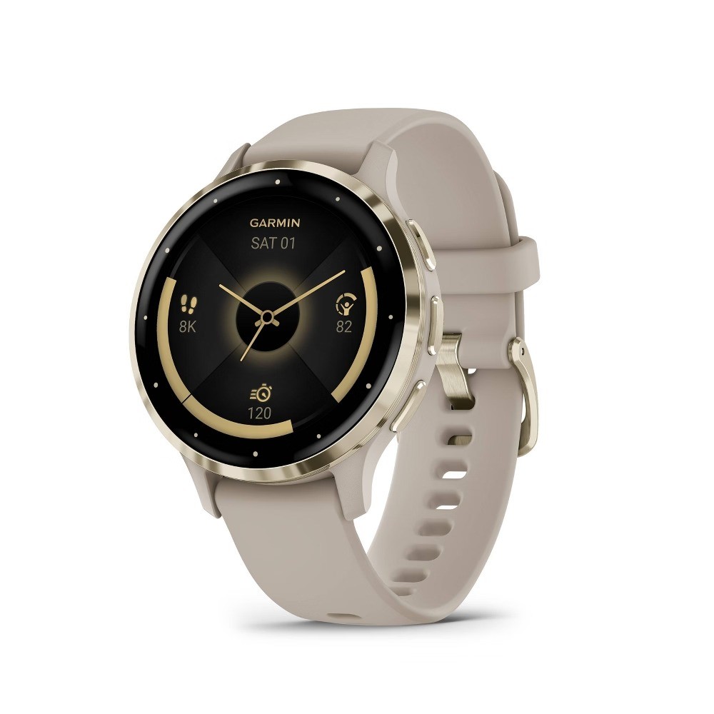 Venu 3S Soft Gold S.S. Bezel French Gray Case and Silicone Band
