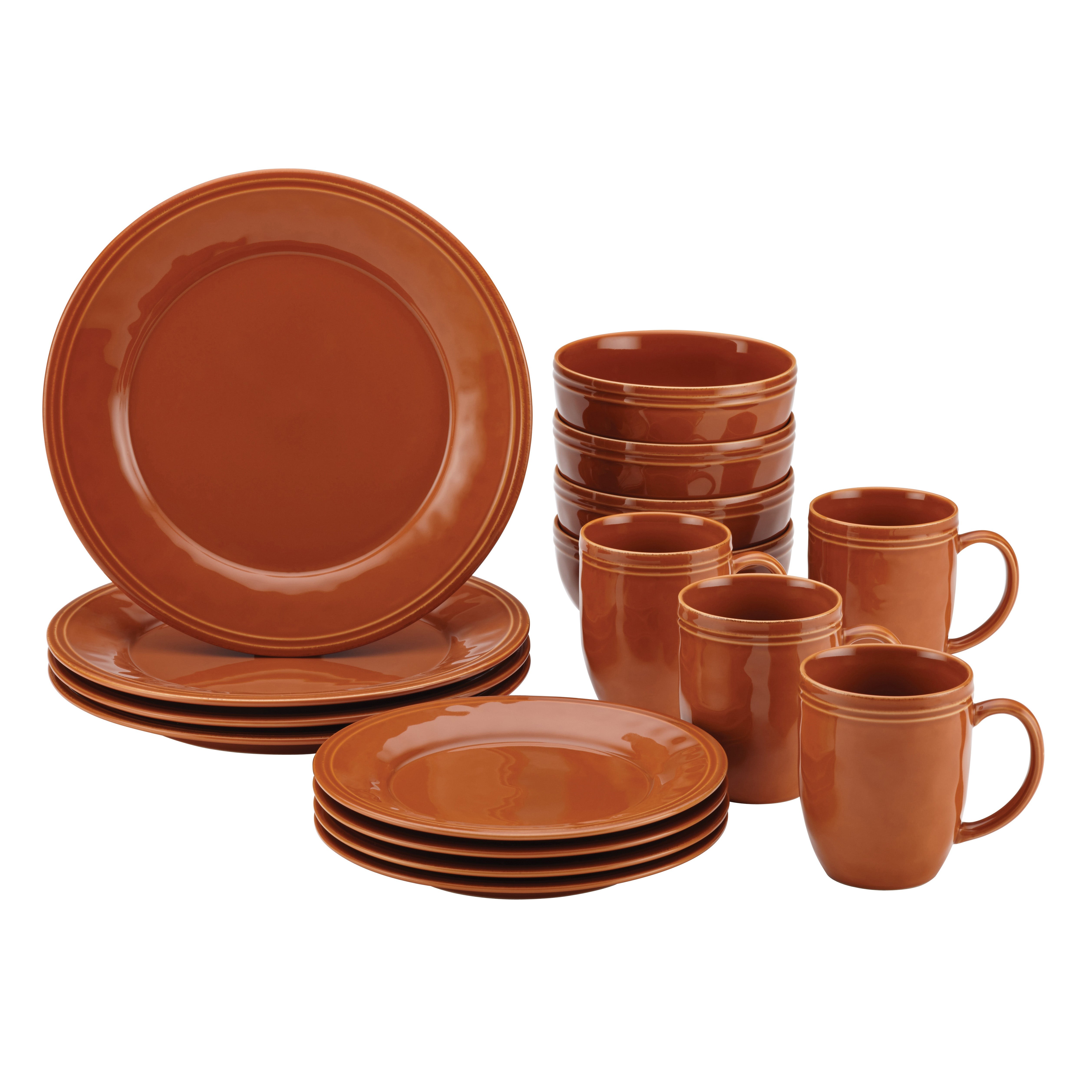 Cucina 16pc Dinnerware Set Pumpkin Orange