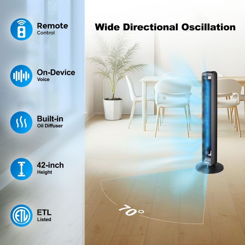 SmartVoice 42inches Tower Fan