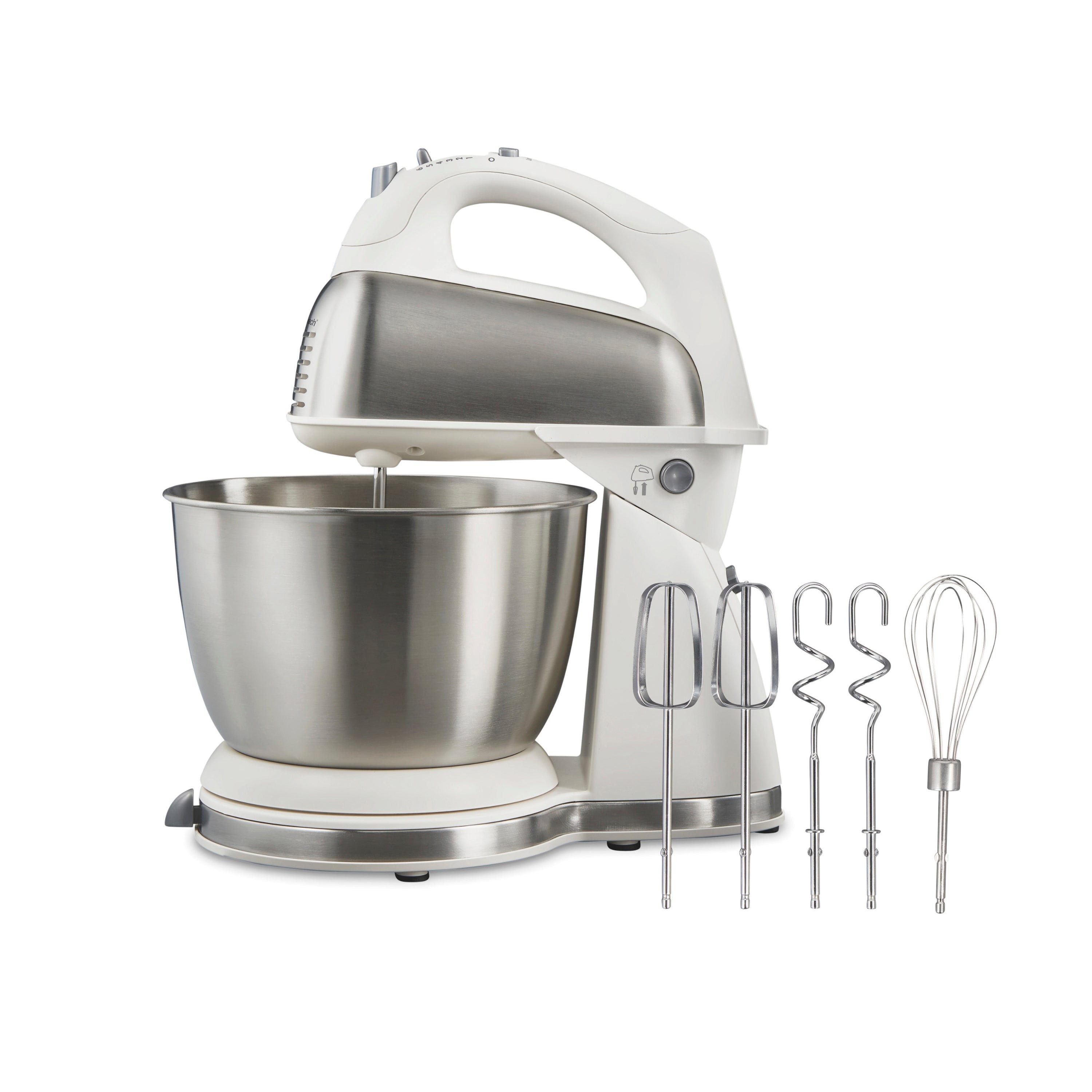 6 Speed Hand/Stand Mixer White/Stainless