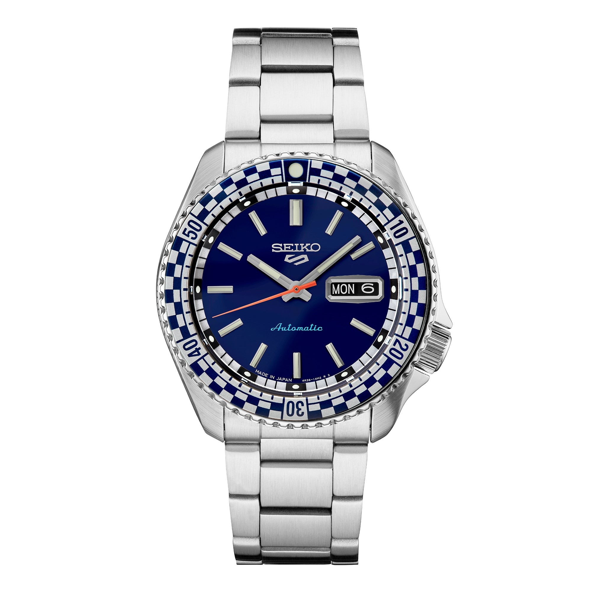 Men's Seiko 5 Sports Special Edition Automatic Silver-Tone Watch, Blue Dial