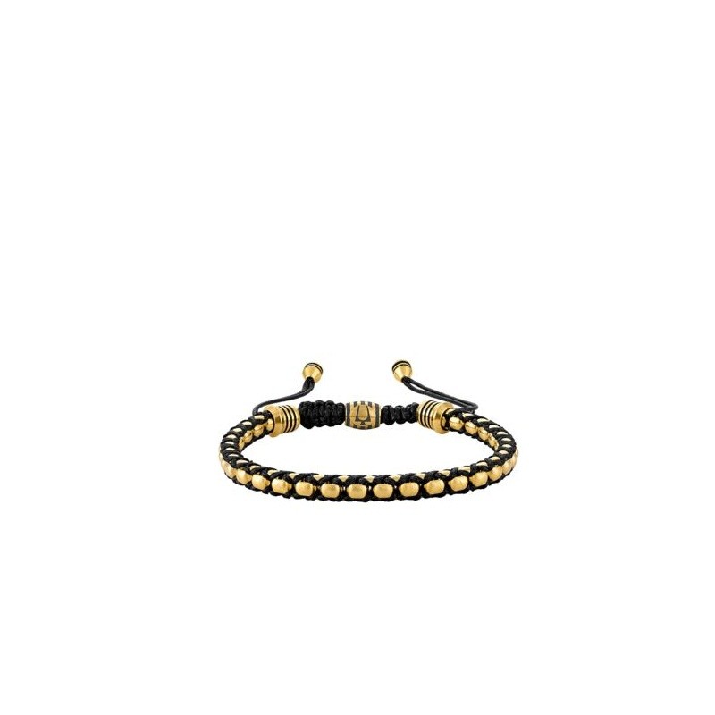 Icon Bracelet Stainless Steel and Black Cord