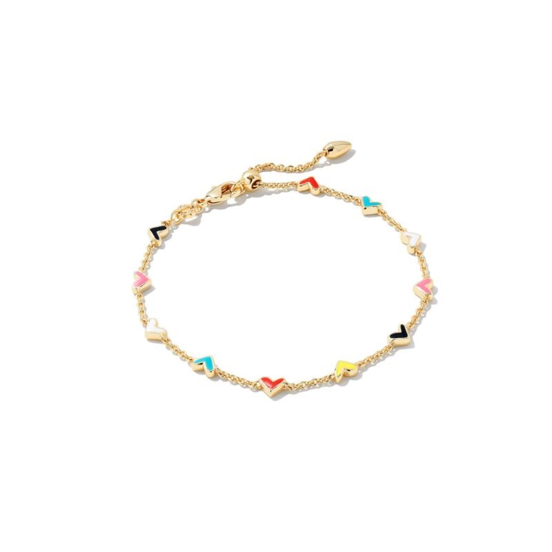 Haven Heart Gold Chain Bracelet in Multi Mix