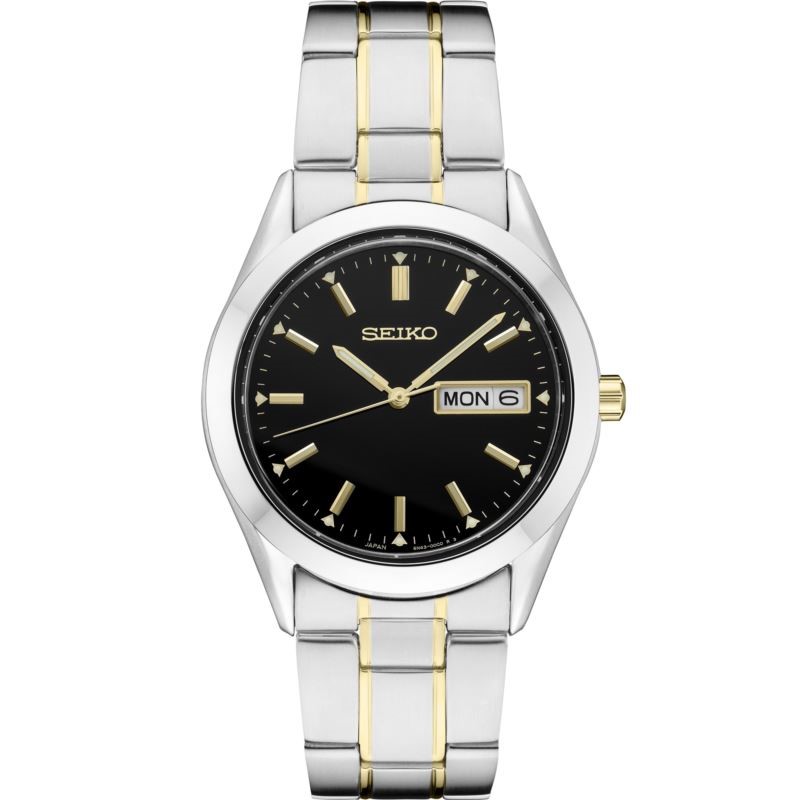 Mens Essential Two-Tone Watch - (Black Dial)