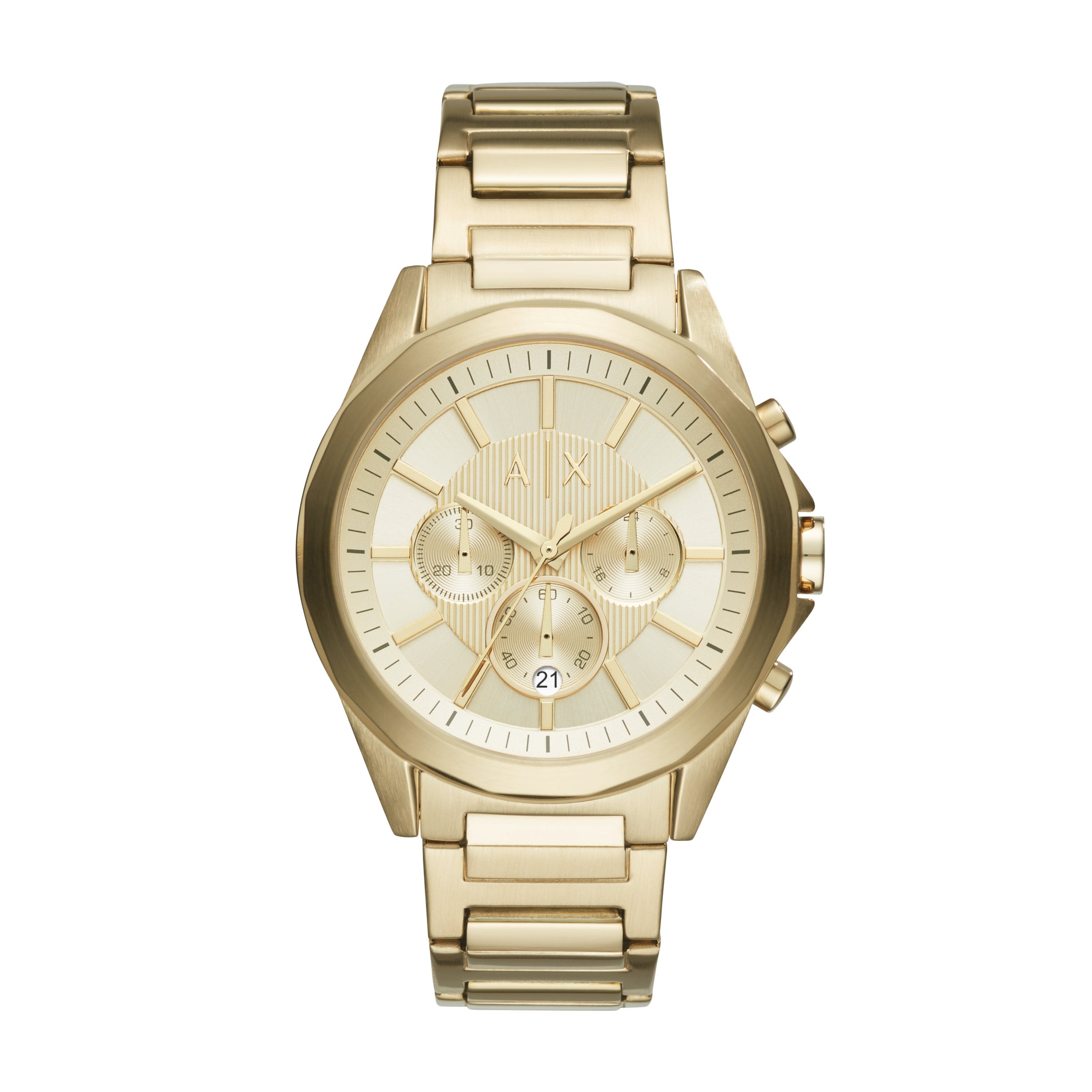 Mens Drexler Gold-Tone Stainless Steel Watch Gold Dial