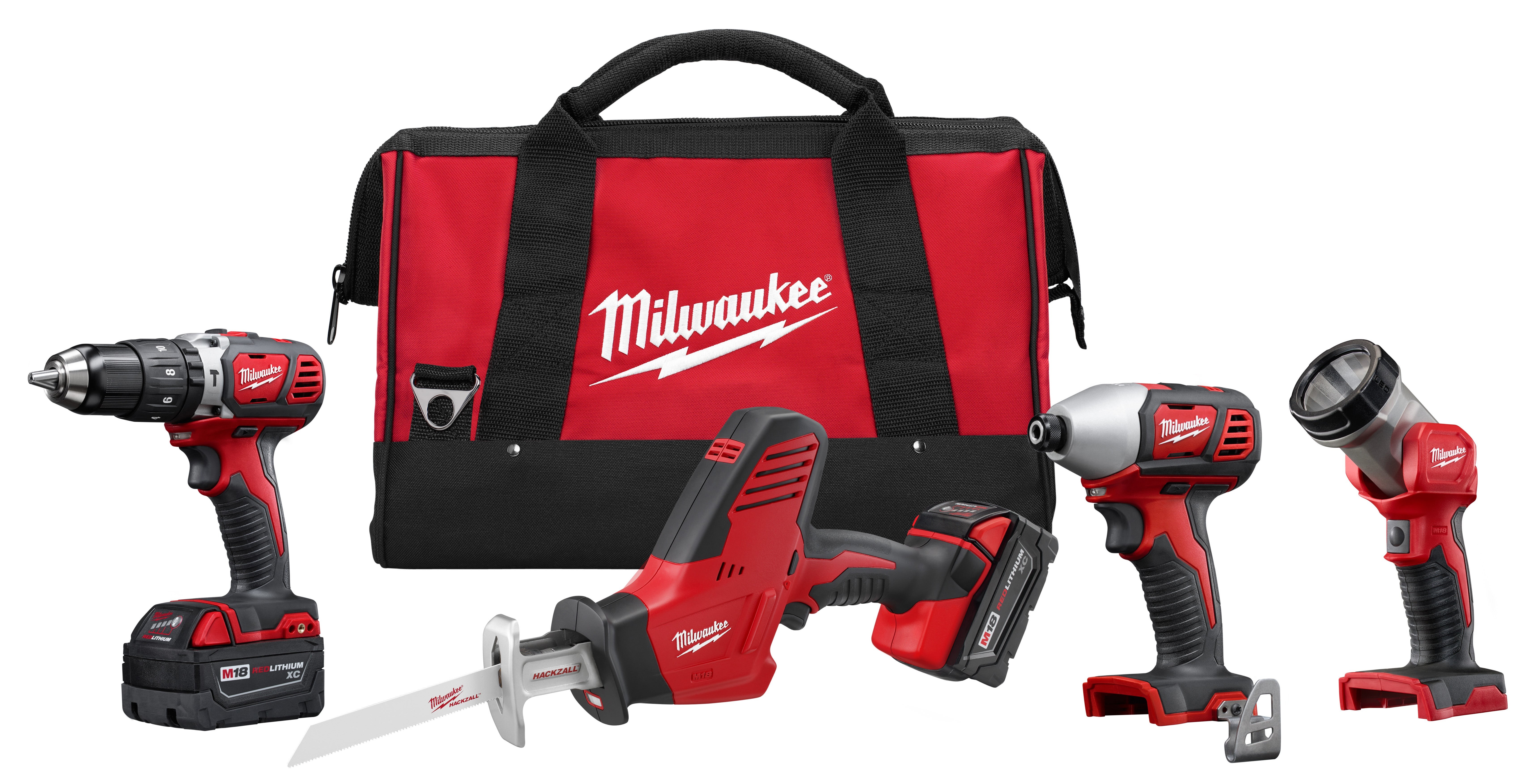 M18 Cordless 4-Tool Combo Kit - Drill/Driver Recip Saw Impact Driver Light