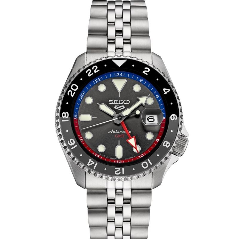 Mens 5 Sports SS Automatic Charcoal Dial Watch