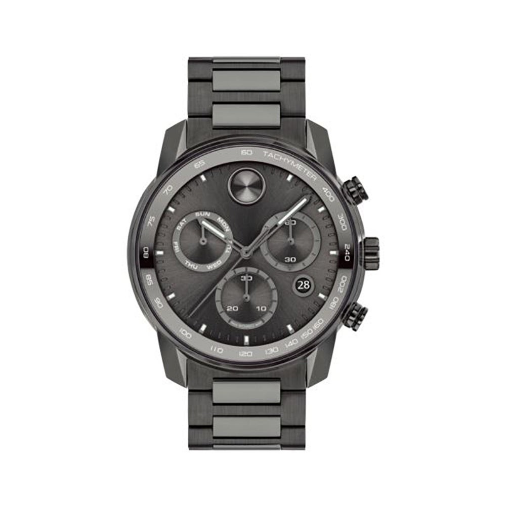 Mens BOLD Verso Chronograph Gunmetal Stainless Steel Watch Gunmetal Dial