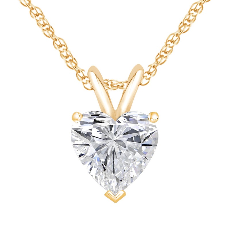 Heart Pendant with chain in 10K Yellow Gold