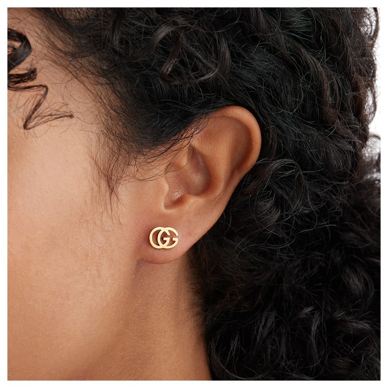 Running G Stud Earrings in 18kt Yellow Gold