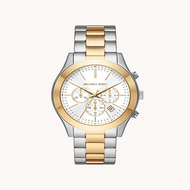 Ladies Slim Runway Chronograph Two Tone Stainless Steel Watch