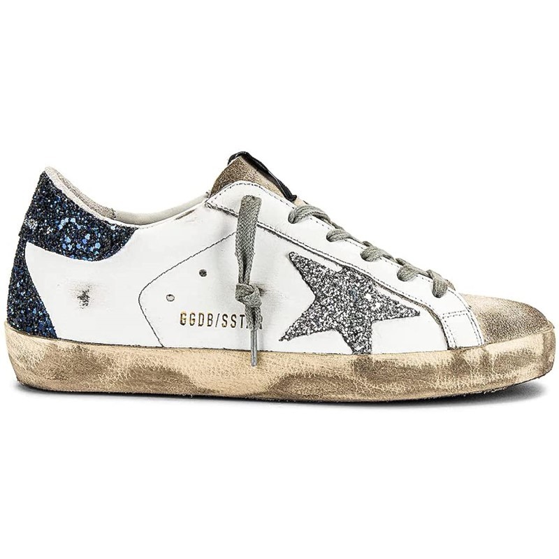 Golden Goose Superstar 'White Silver Blue Glitter' Size 8