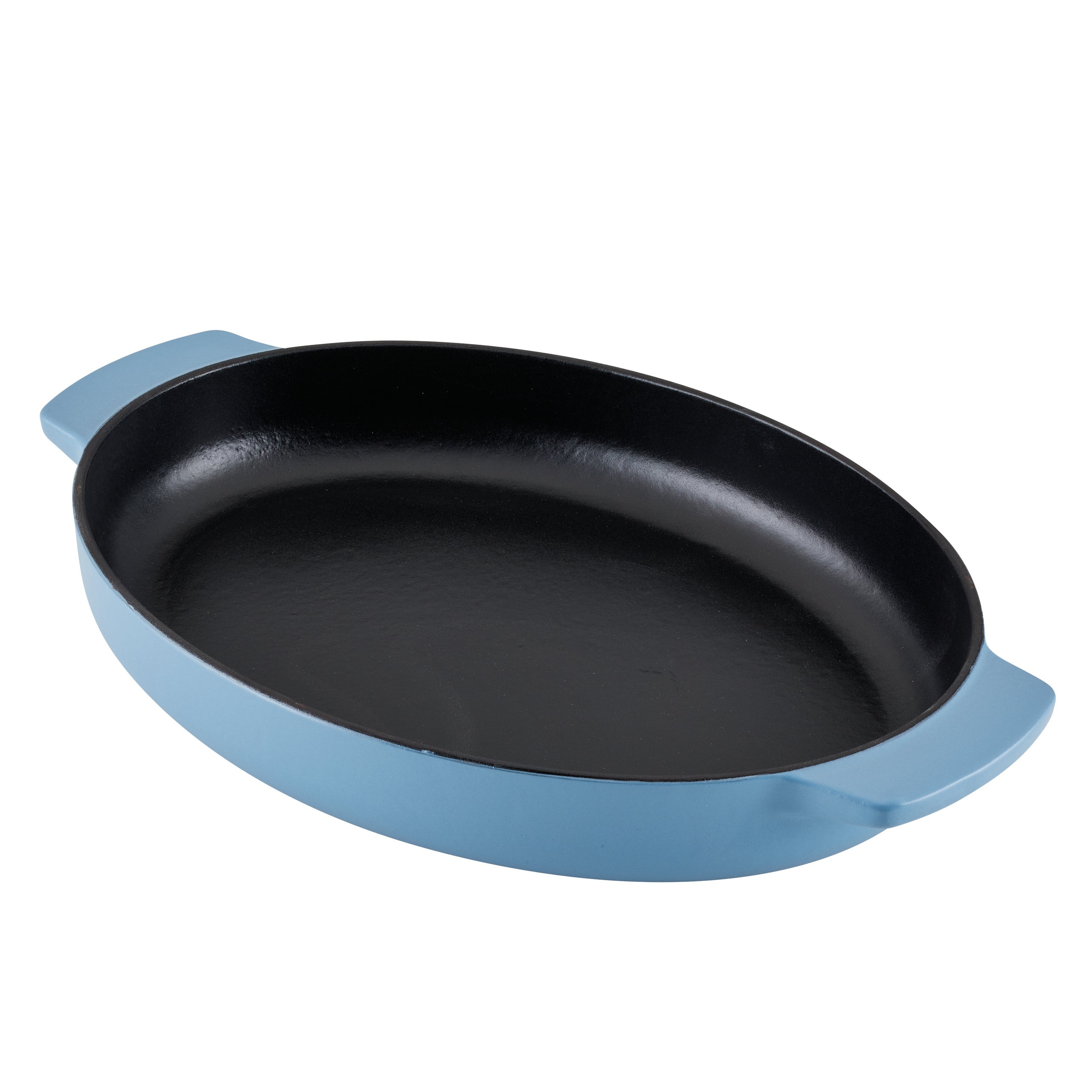 2.5qt Enamel Cast Iron Oval Au Grautin Blue Velvet