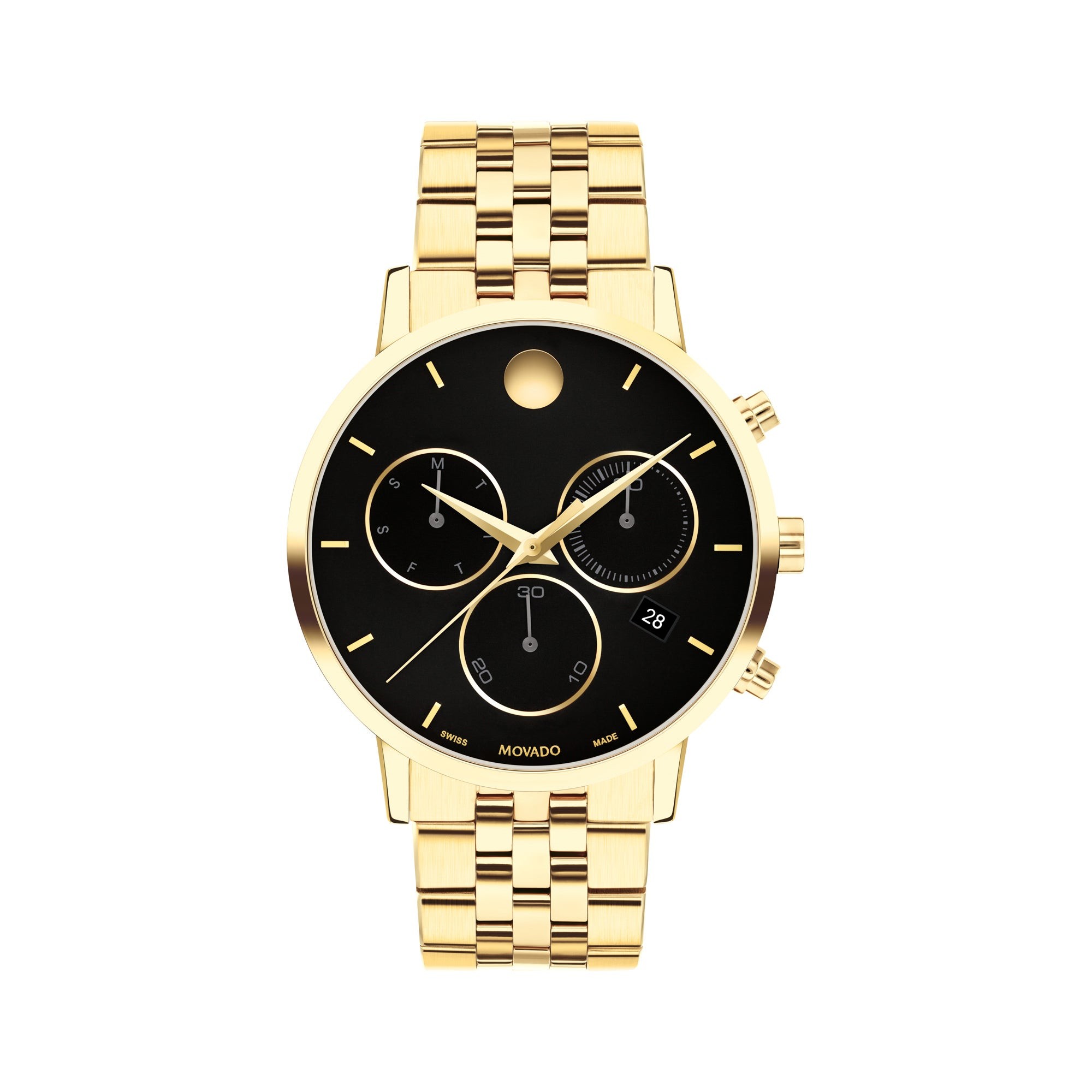 Men's Museum Classic Chronograph Gold-Tone Stainless Steel Watch, Black Dial