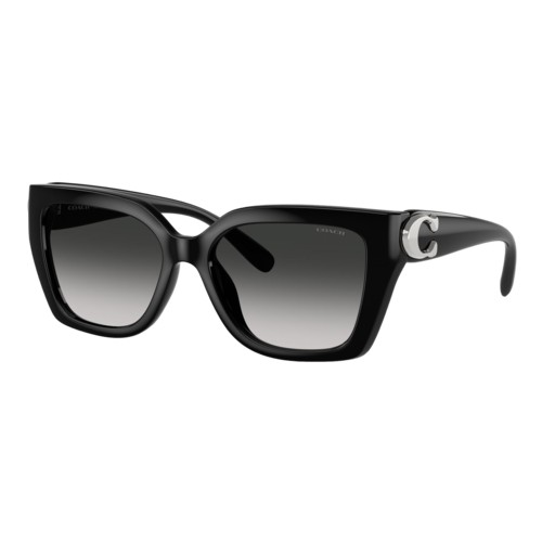 Coach Womens Idol Square Cat Eye Sunglasses, Black/Grey Gradient, Size 55 frame Black/Grey Gradient