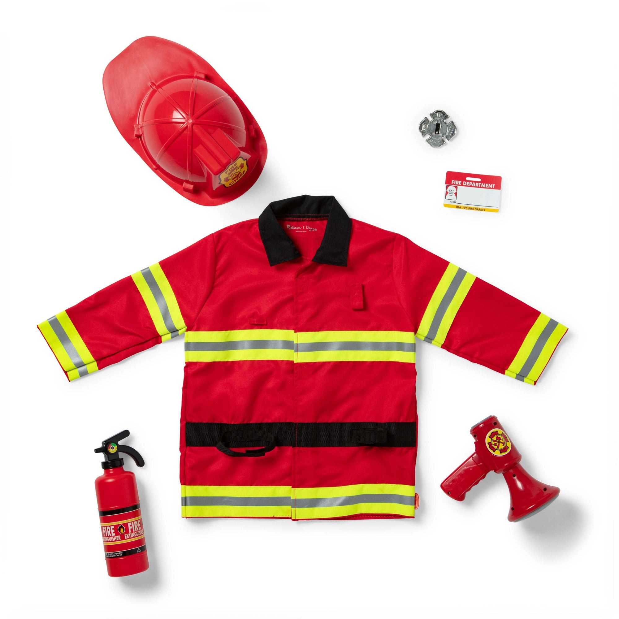 Fire Chief Role Play Costume Set Ages 3-6 Years