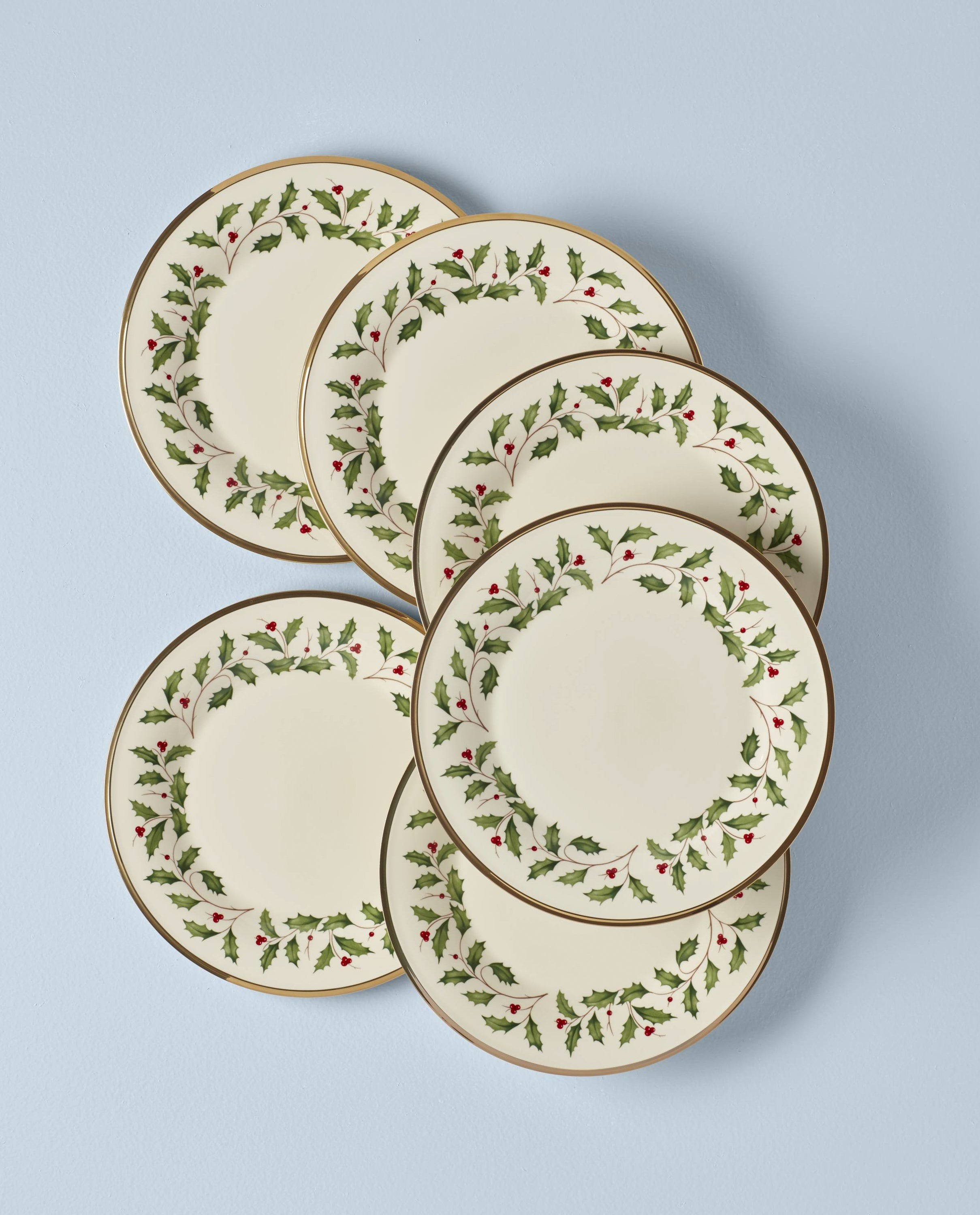 6pc Holiday Dinner Plate Set