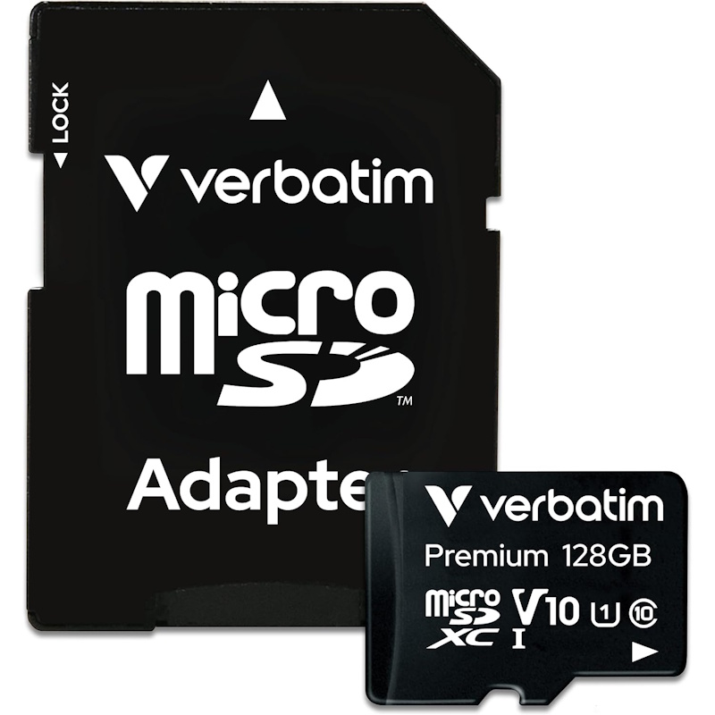 128GB Premium microSDXC Memory Card with Adapter UHS-I Class 10