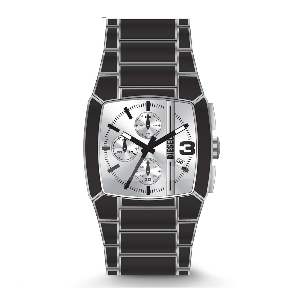 Cliffhanger Chronograph Black Enamel and Stainless Steel Watch