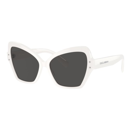 Dolce & Gabbana Womens DG4463 Sunglasses, White/Dark Grey Solid, Size 56 frame White/Dark Grey Solid