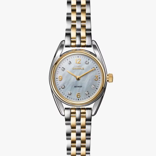 Shinola The Diamond Dial Derby Womens Bracelet Watch, 30mm, Two-Tone Stainless Steel