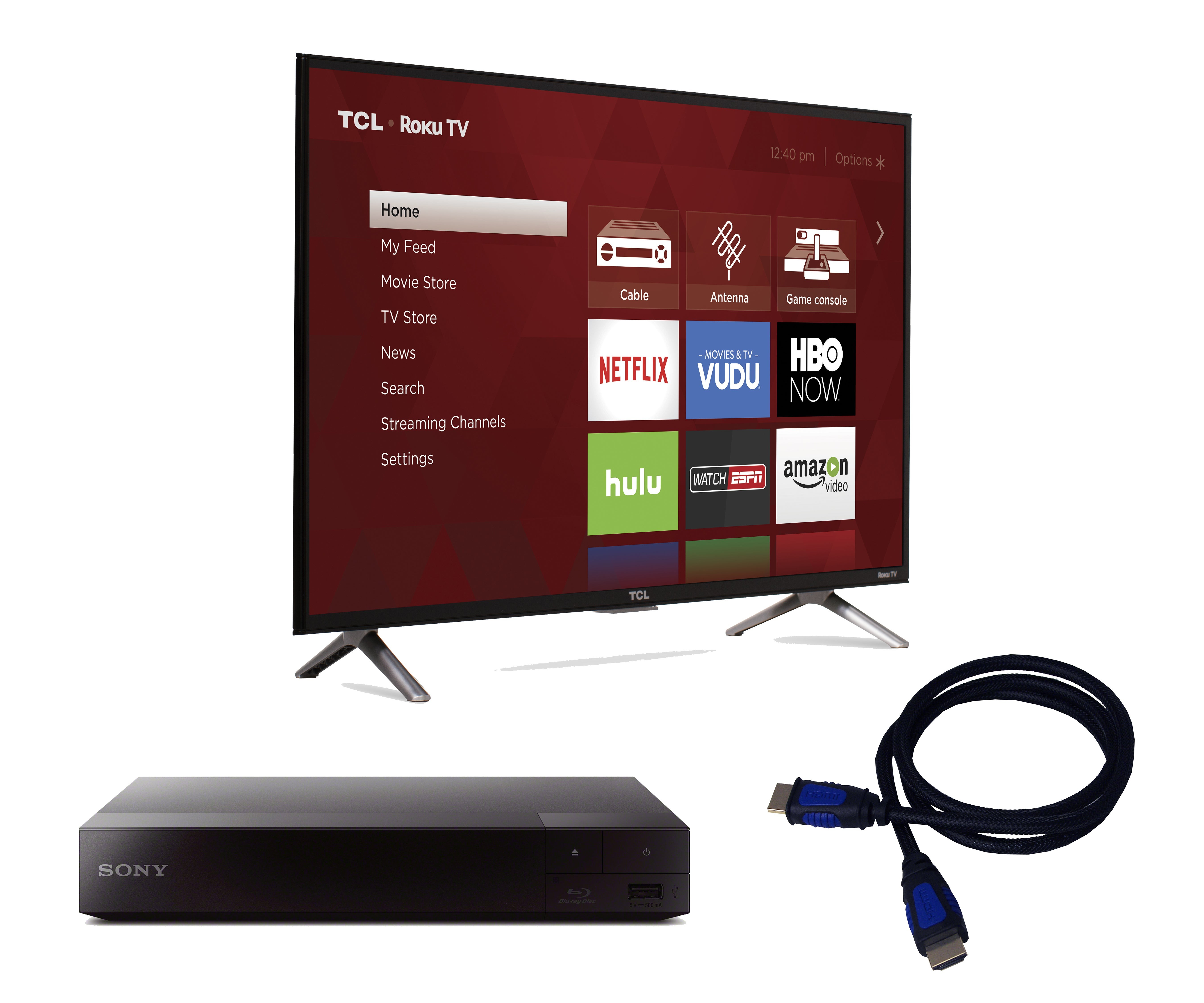 32" Roku Smart TV/Blu-ray Player/HDMI Cable