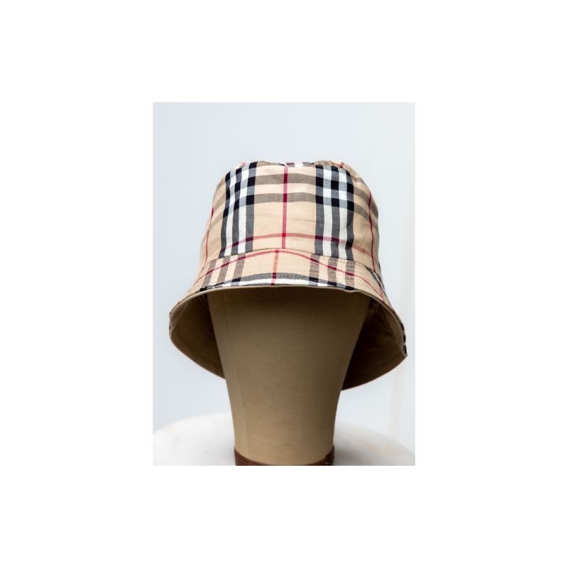 Burberry Vintage Check Technical Cotton Bucket Hat Size XL