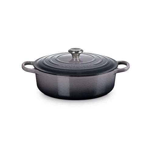 6.75qt Signature Cast Iron Round Wide Oven Oyster