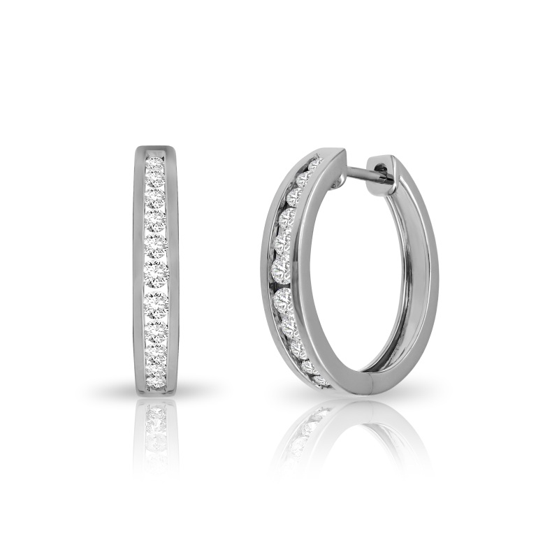 Hoop Earrings in 18K White Gold