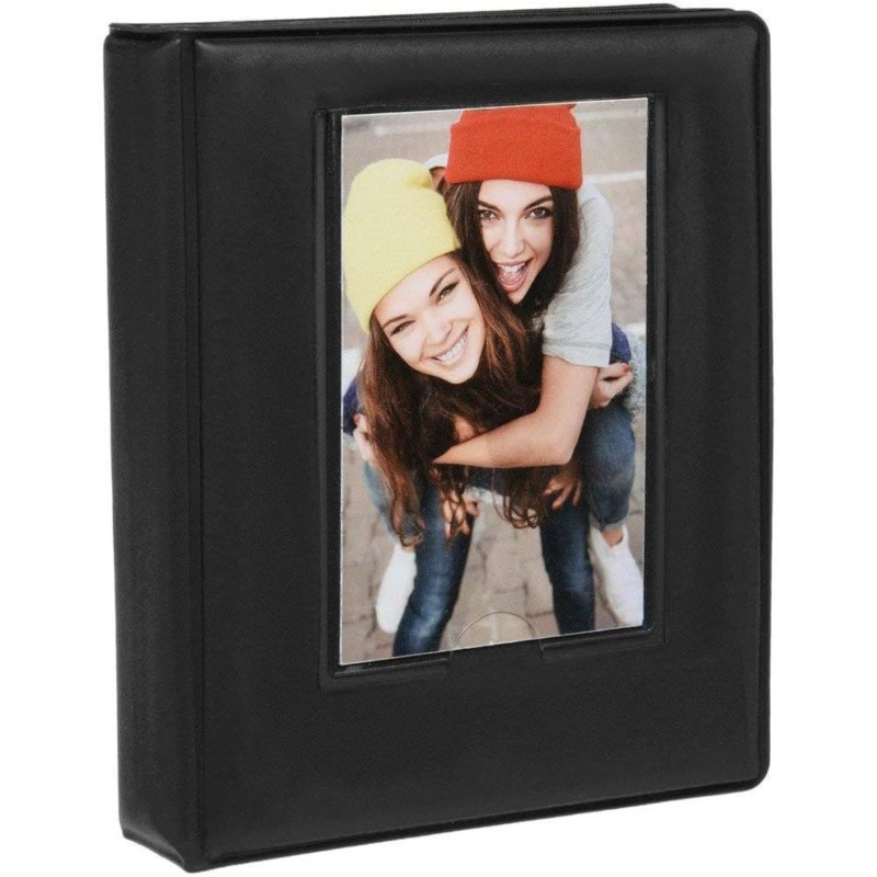 2x3 Photo Album 64-Pocket Mini Photo Album W/Transparent Window Cover for 2”x3” Photo Paper