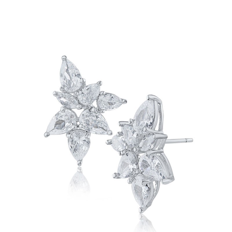 CZ by Kenneth Jay Lane Pear Cluster Earrings