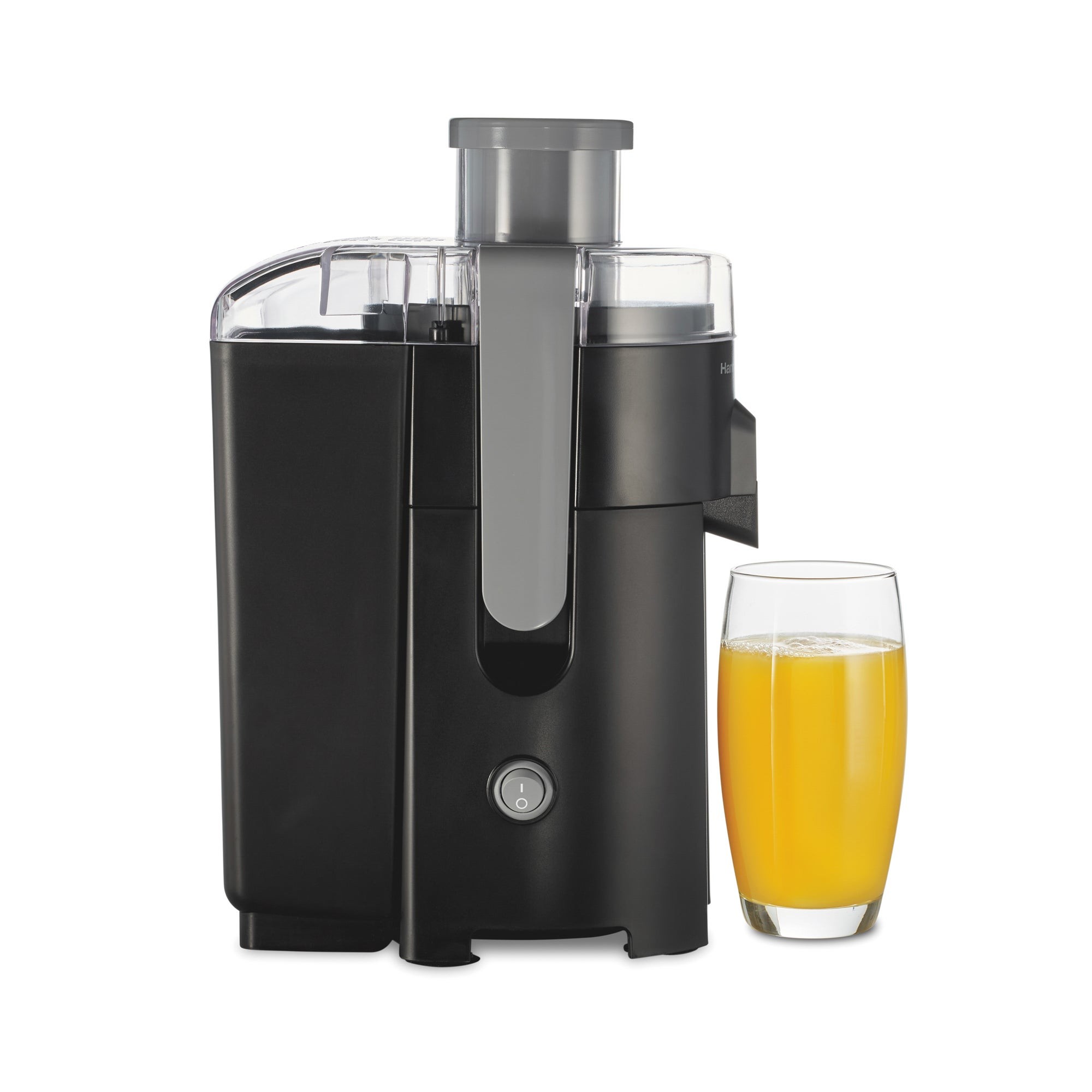 HealthSmart Compact Juice Extractor w/ Large Chute Black and Gray