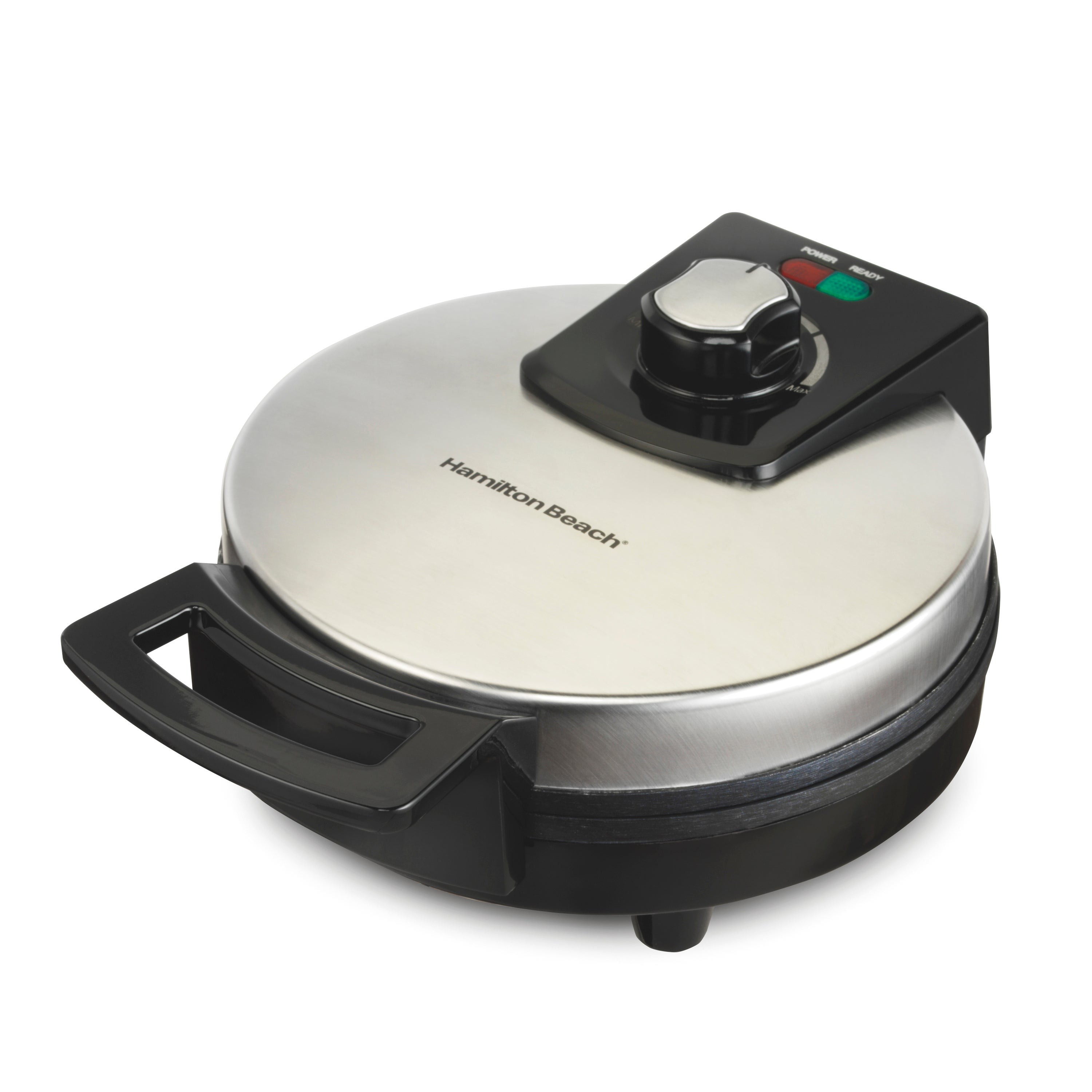 Round Belgian Waffle Maker w/ Adjustable Temperature