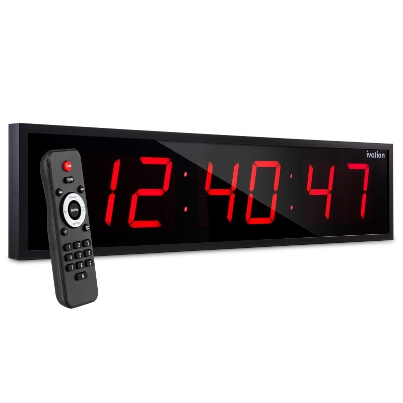 Large Digital Clock, 36" Led Wall Clock with Stopwatch, Alarms, Timer, Temp & Remote, Red