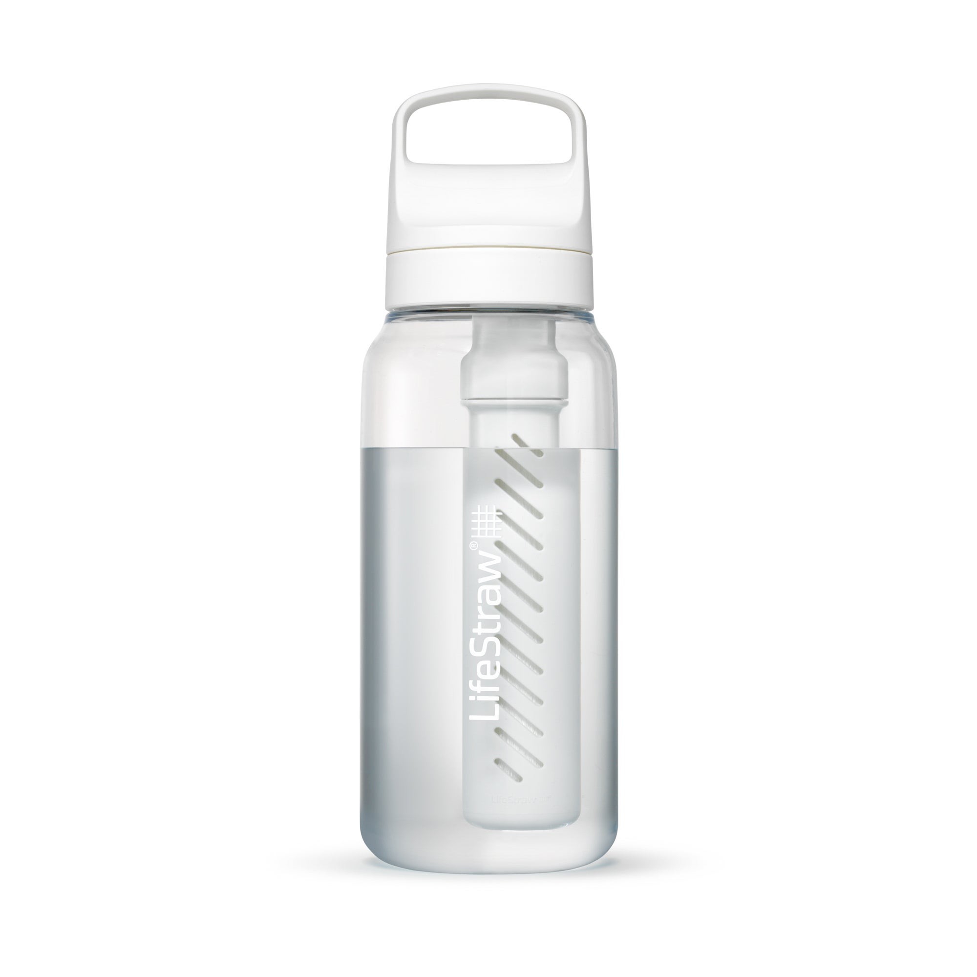 LifeStraw Go 1L Water Filter Bottle w/ Tritan Renew Polar White