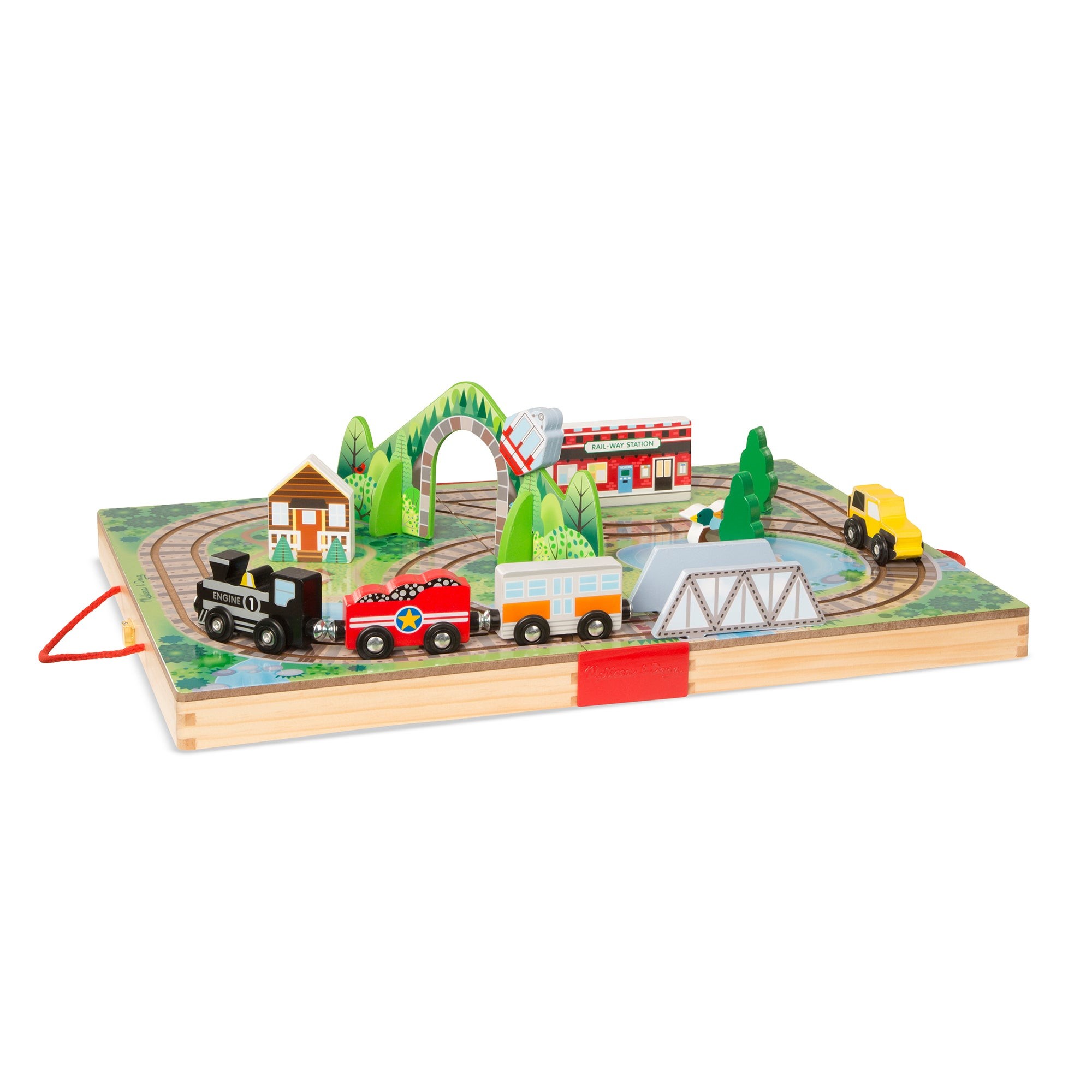Take-Along Railroad Wooden Toy Set Ages 3+ Years