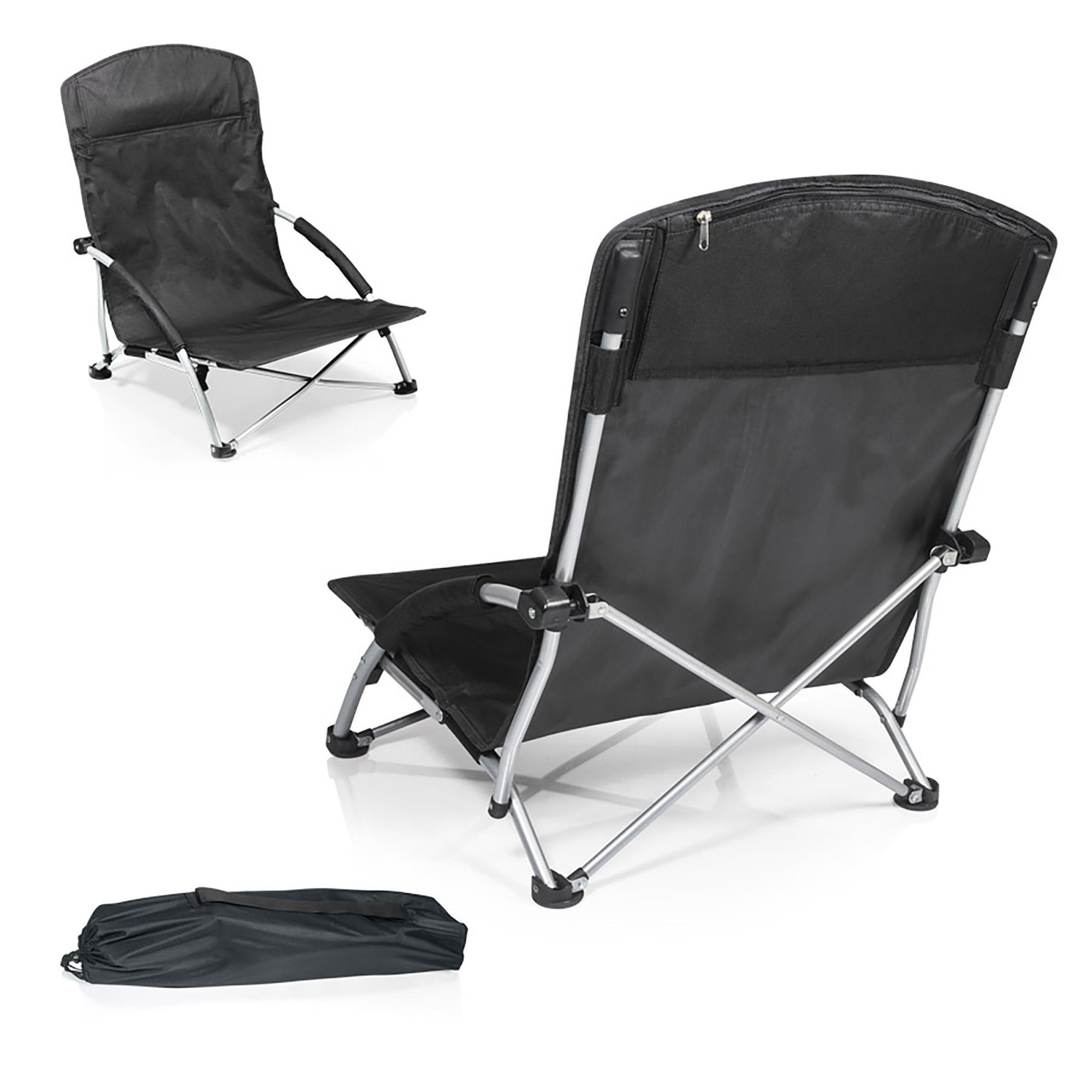 2 Tranquility Beach Chairs w/ Carry Bag Black