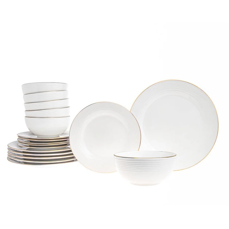 Saba Porcelain Gold 18Pcs Dinnerware Set