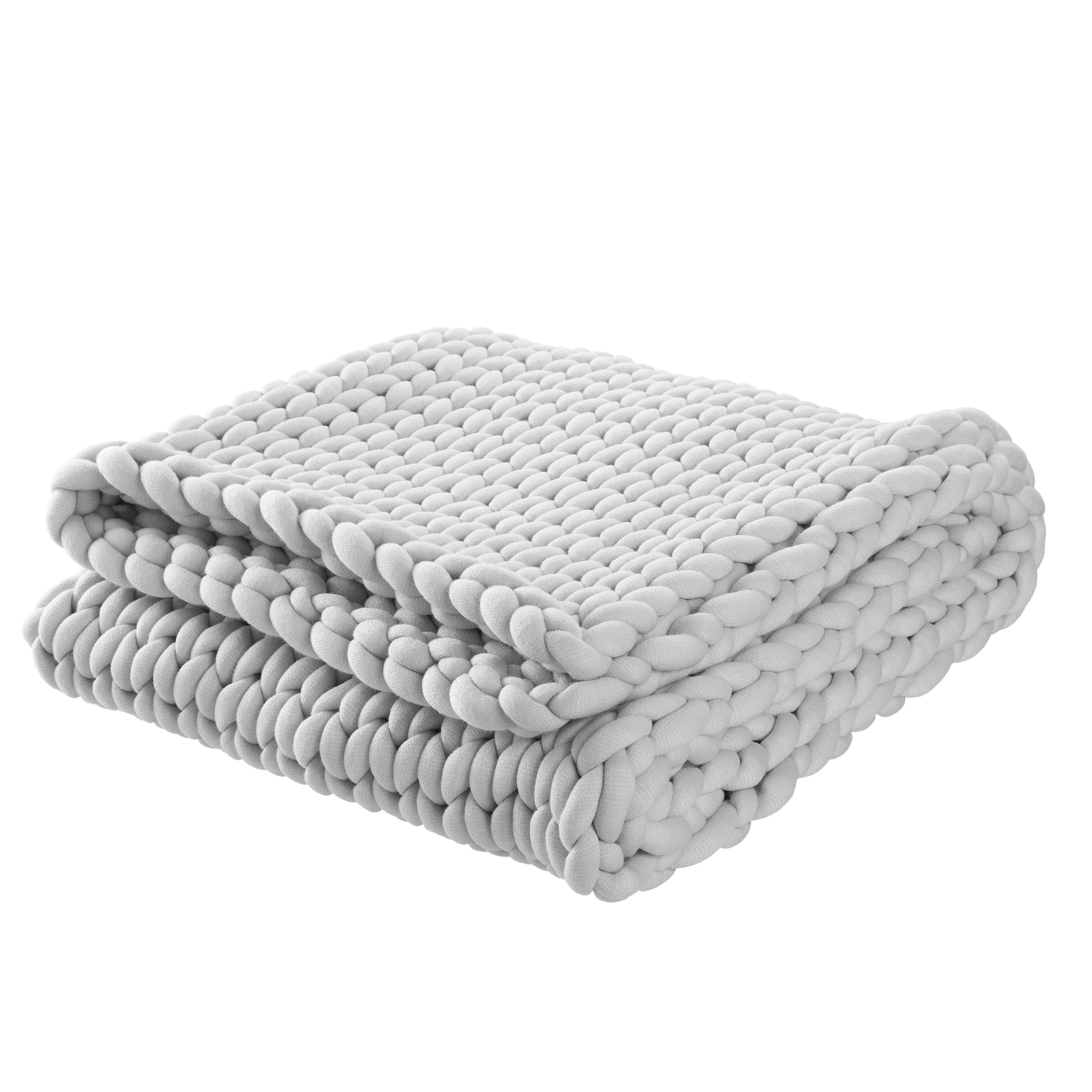 5lb Weighted Knit Blanket Gray