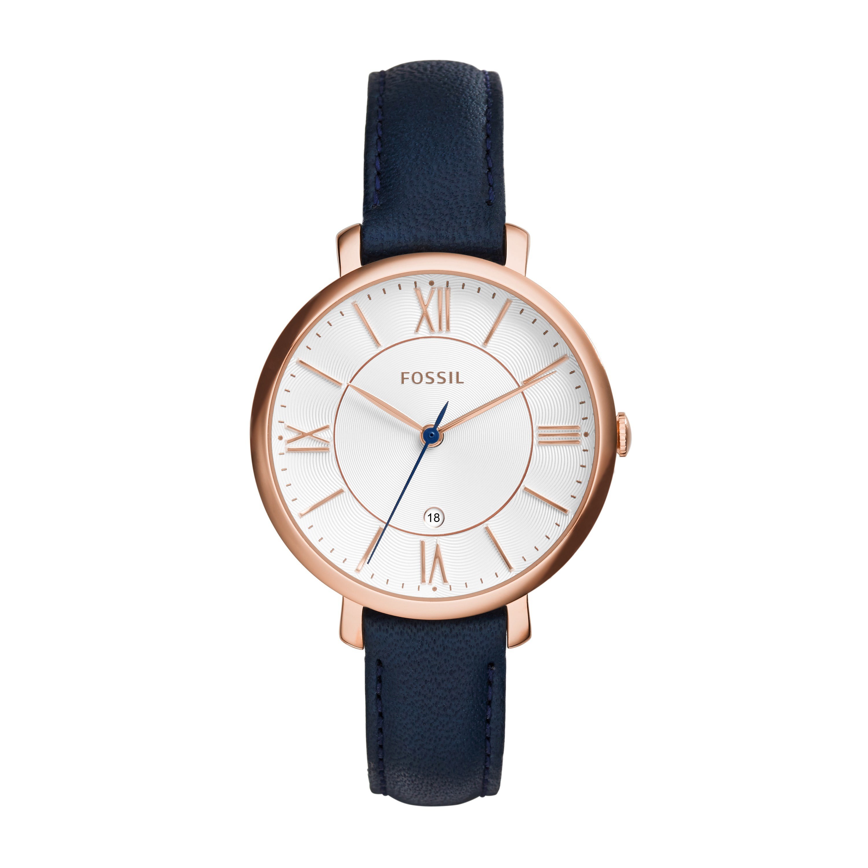 Fossil Ladies Jacqueline Rose Gold-Navy Watch/English Tin