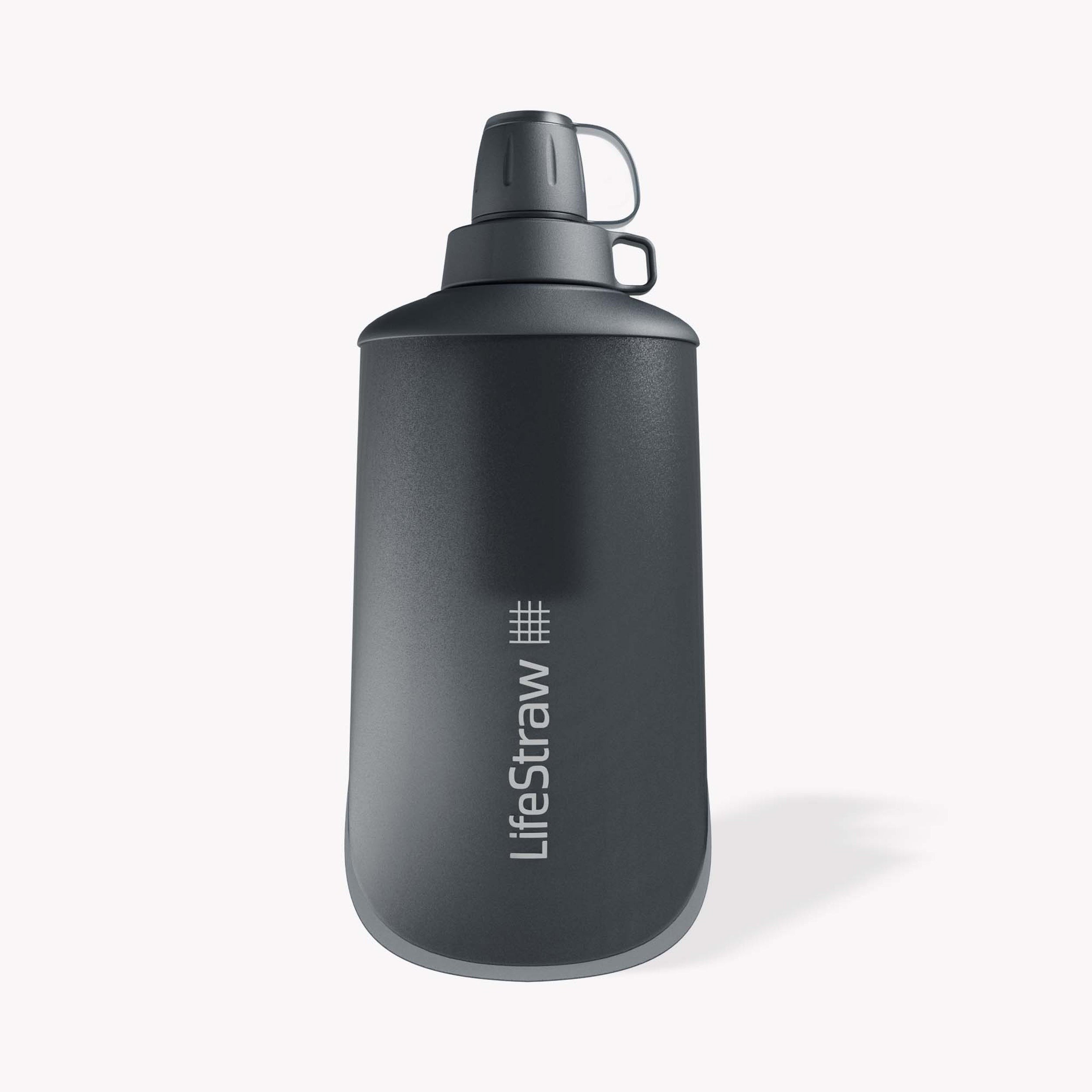 Peak 650ml Collapsible Squeeze Bottle w/ Filter Dark Mountain Gray