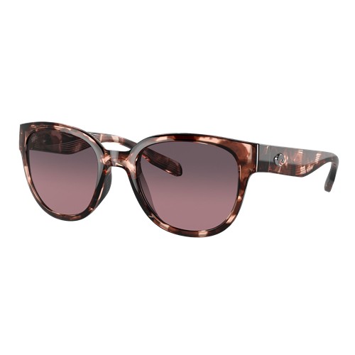 Costa Womens Salina Sunglasses Coral Tortoise/Rose Gradient 580G, Size 53 frame