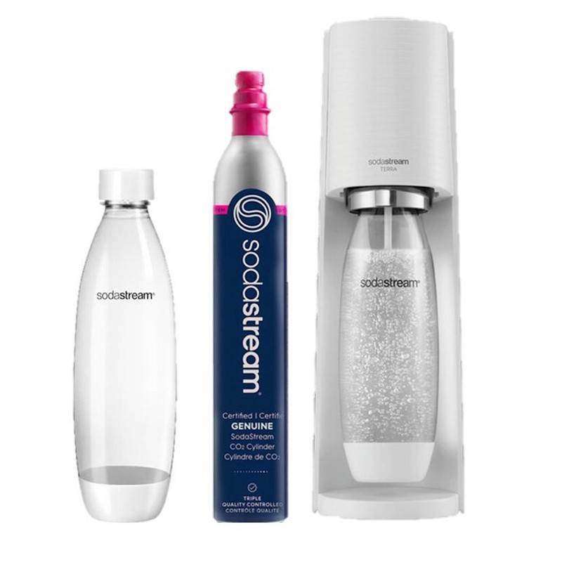 TERRA Starter Kit-White Contains: 1-Machine 1-Cylinder 1-Carbonation Bottle