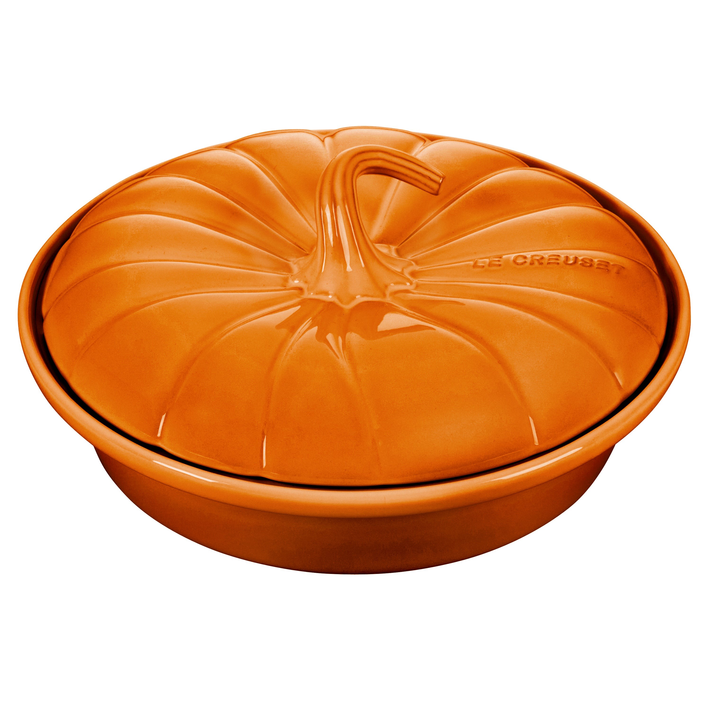 9" Stoneware Pumpkin Baker w/ Lid Persimmon