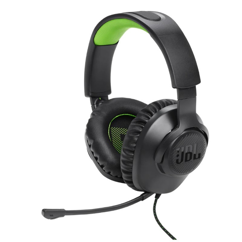 Quantum Wired 100x Over Ear Gaming Headset with Detachable Mic - (Black-Green)