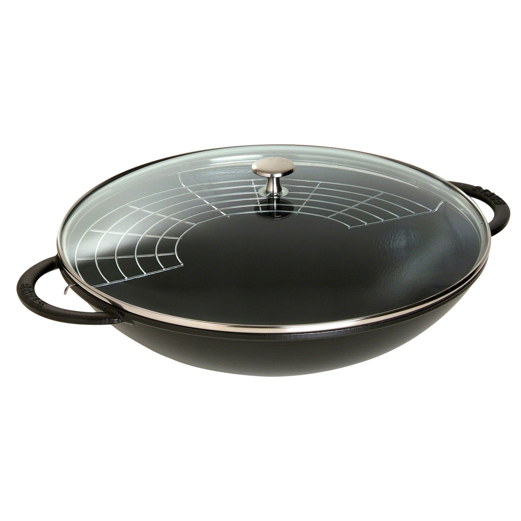 6qt Cast Iron Wok Matte Black