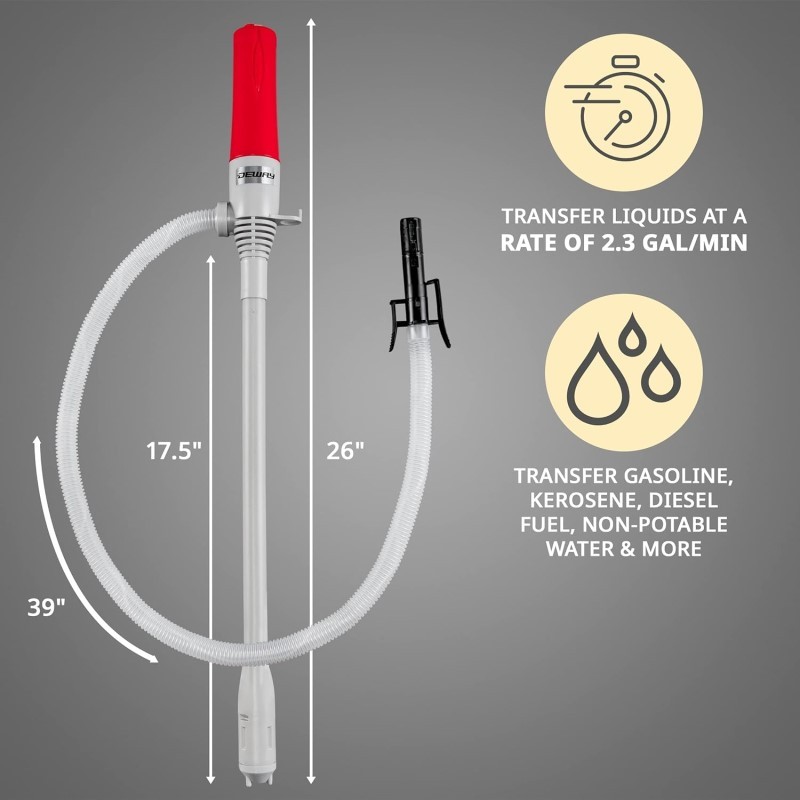 Automatic Fuel Transfer Pump W/Auto-Stop, 3X More Powerful, D Battery Powered, 2.3 Gal/Minute